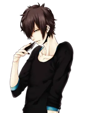 a young man in a black shirt and blue jeans