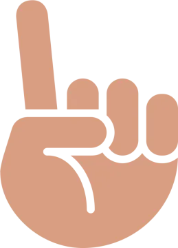 a hand with two fingers in the middle of it