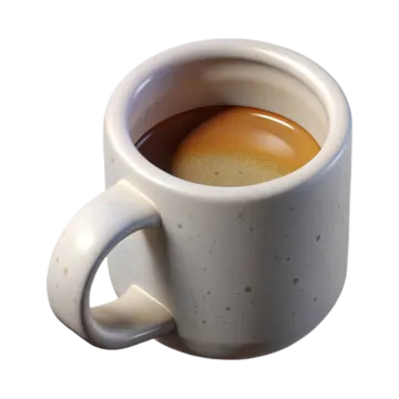 a cup of coffee on a white background