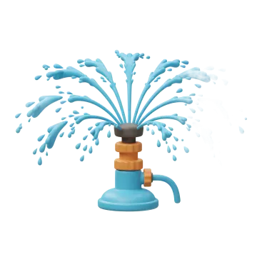 a water sper with blue liquid coming from it