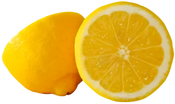 two lemons cut in half