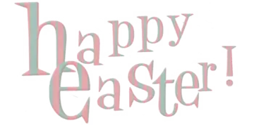 the words happy easter on a white background