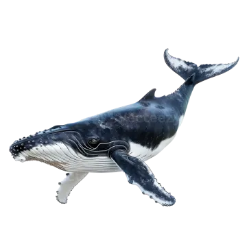 a blue whale is jumping in the air
