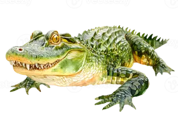 a watercolor drawing of an alligator