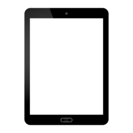 a tablet with a blank screen on it