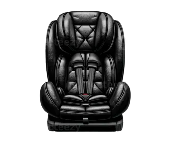 a black car seat on a white background