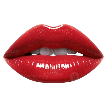 a close up of a red lipstick on a white background