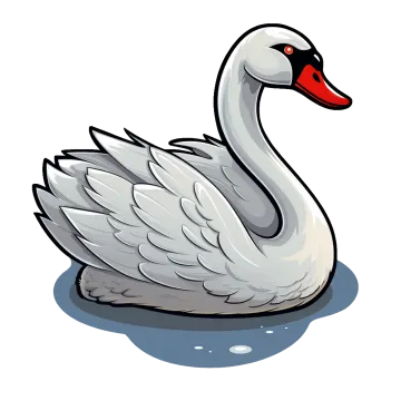 a white swan swimming in the water