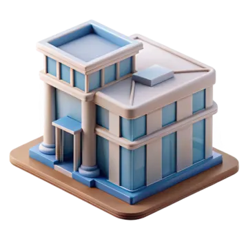 a model of a building on a white background