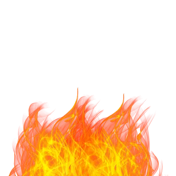 a burning fire on a white background