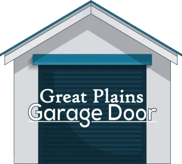 a garage with the words great garage door