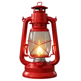a red lantern on a white background