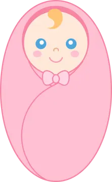a baby in a pink blanket