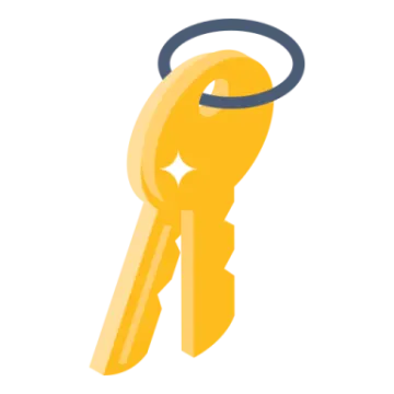 a key with a ring around it