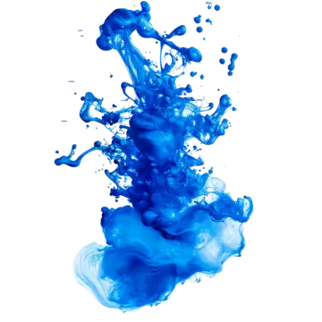 blue ink in water on white background