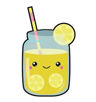 a glass of lemonade with a straw in it