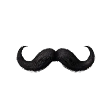 a black mustache on a white background