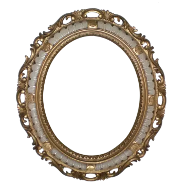 an ornate gold frame with a white background