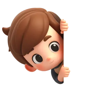 a little girl peeking out from behind a wall