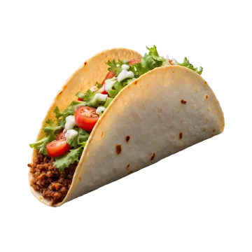 a tacoa filled with meat and vegetables