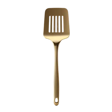 a gold fork on a white background