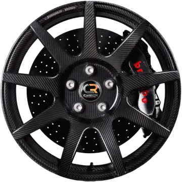 a close up of the carbon wheel cover