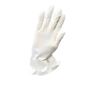 a pair of white gloves on a white background