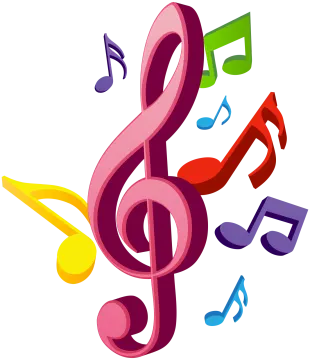colorful music notes clipart