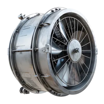 an industrial turbine on a white background