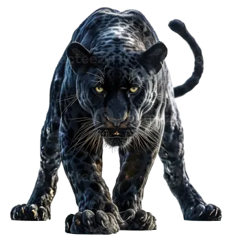 a black jaguar walking towards the camera