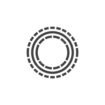 a black and white icon of a circle