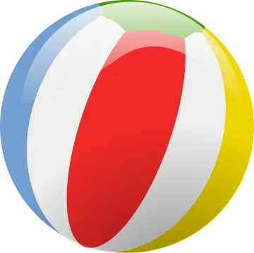 a beach ball with the colors of the flag