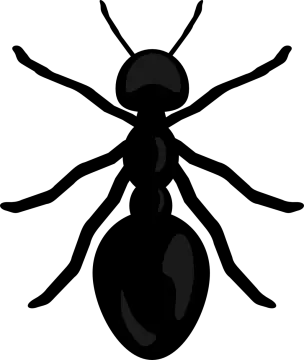 a black and white silhouette of a bug