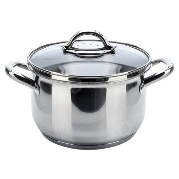 a large stainless pot with lid