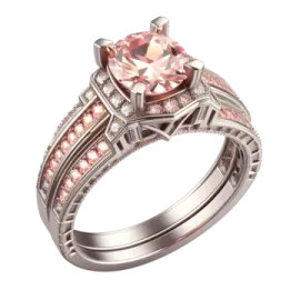 a pink diamond engagement ring set