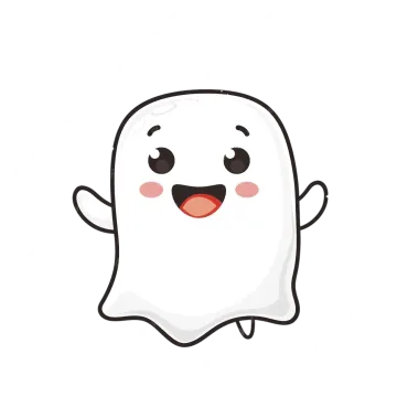 a cartoon ghost with its eyes closed