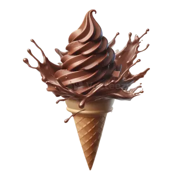 chocolate ice cream in a cone