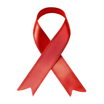 a red ribbon on a white background