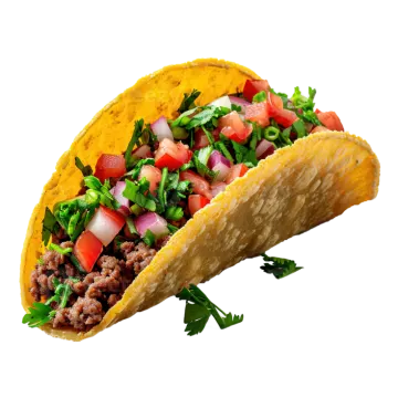 a tacoa filled with meat and vegetables