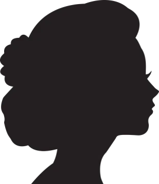 a silhouette of a woman's head