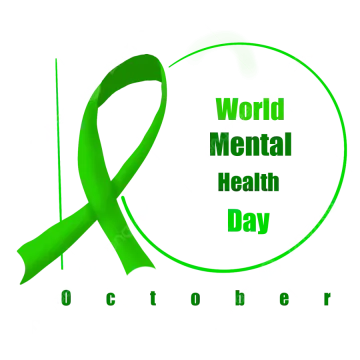 a green ribbon with the words world mental day