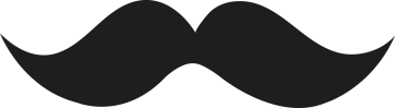 a black mustache on a white background