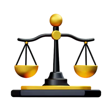 a balance scale on a white background