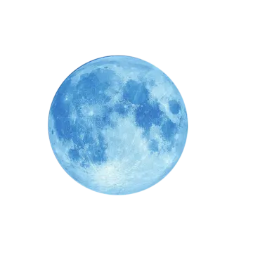 a blue moon on a white background
