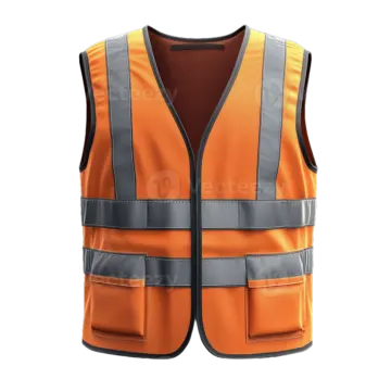 an orange safety vest on a white background