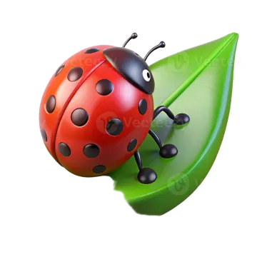 a ladybird sitting on top of a green leaf