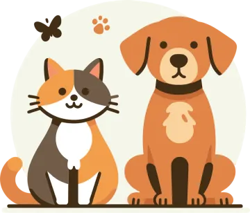 a cat and dog sitting side by side