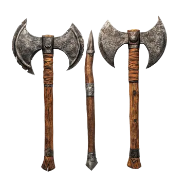 two axes on a white background