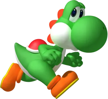 an illustration of a green and orange mario running