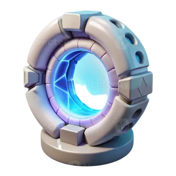 an image of a blue and white circular object